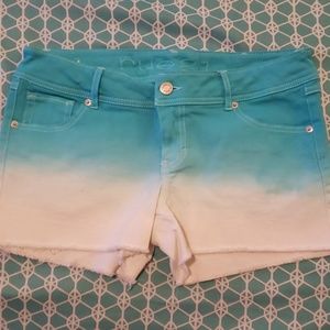 Ombre denim shorts